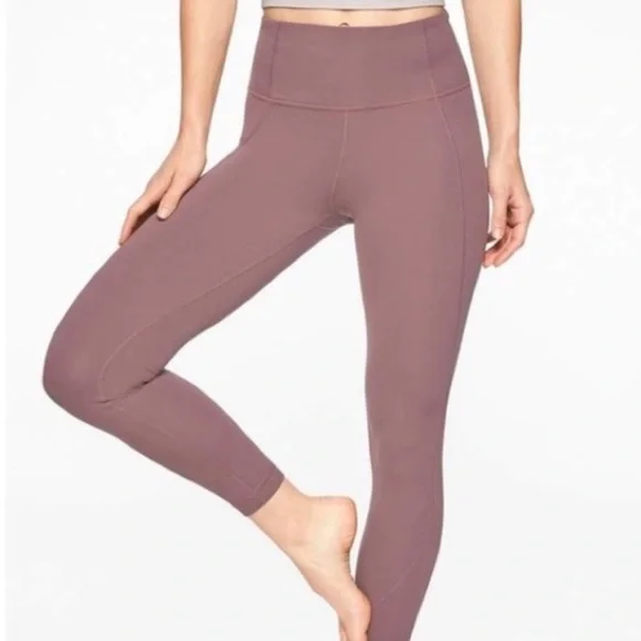 Athleta Salutation Stash Pocket 7/8 Tight XL Mauve - Picture 1 of 6